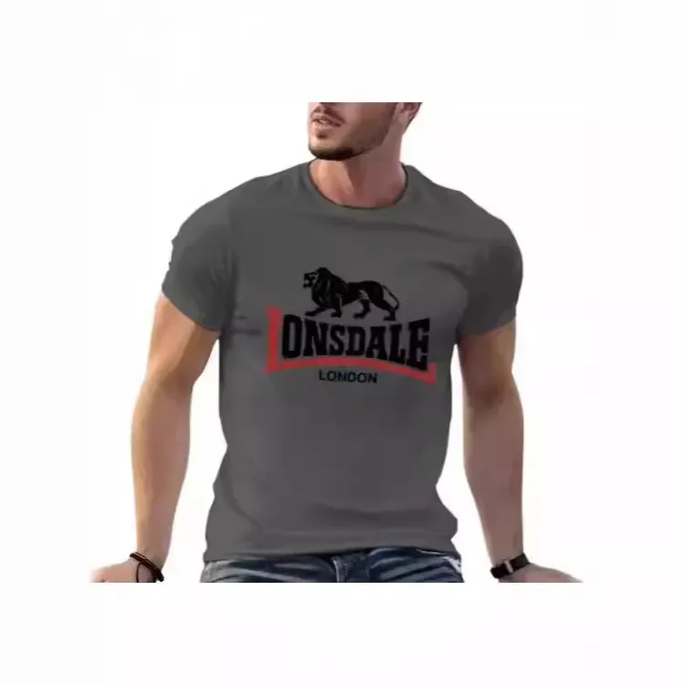Camiseta Lonsdale London para hombre, ropa de verano, camiseta de algodón puro