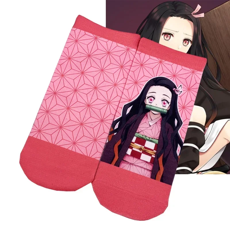 Demon Slayer Cartoon Anime Kawaii Socks Kimetsu No Yaiba Zenitsu Nezuko Tanjirou Inosuke Character Printing Socks Birthday Gifts