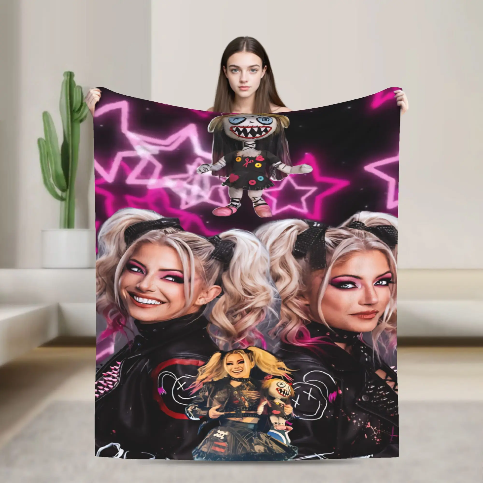 Alexa Bliss wrestler Blanket Multiple Sizes Super Soft Cozy  Throw Blankets for Sofa Couch and Bed