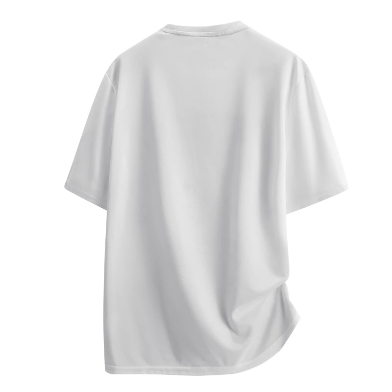 Men's Summer Gradient Casual Short Sleeve T-Shirt Thin Breathable Quick-Dry Ice Silk round Neck Running Outdoor Sport Top
