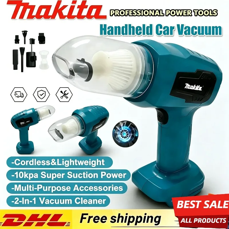 

Аккумуляторный автомобильный пылесос Makita, многофункциональный ручной инструмент, мини-пылесборник, совместим с аккумуляторами 18В и 20В