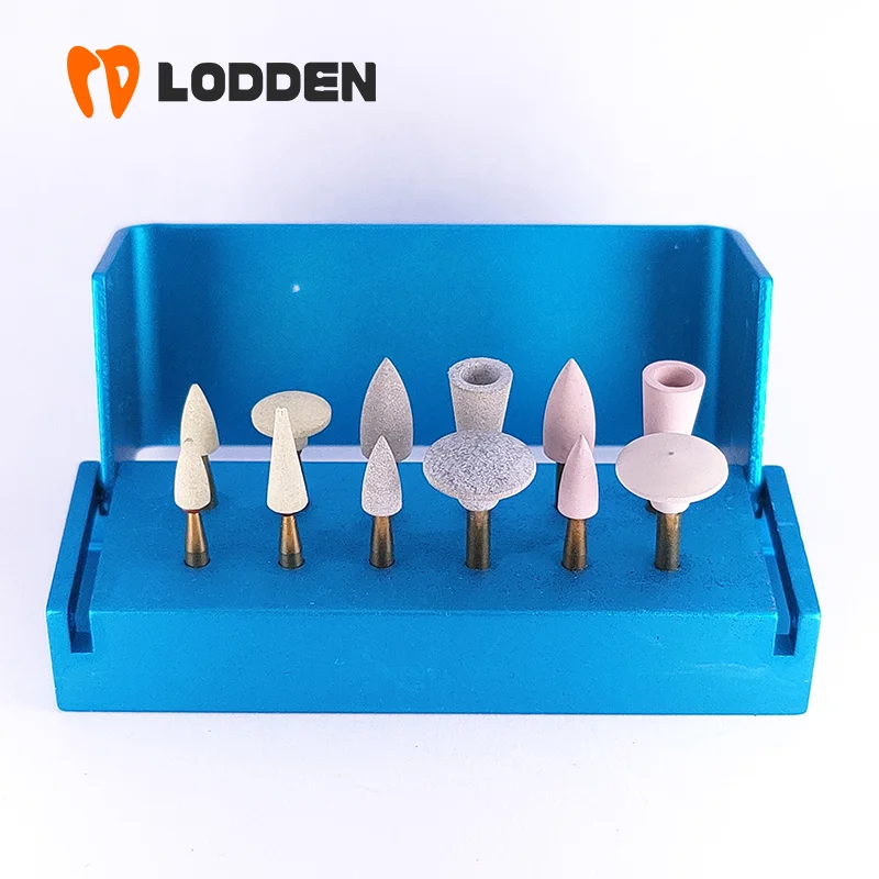 LODDEN Dental RA KIT for Zirconia Lithium Disilicate Polishing SET 7115A Low Speed Denstistry Grinding Silicone Polishers Tools