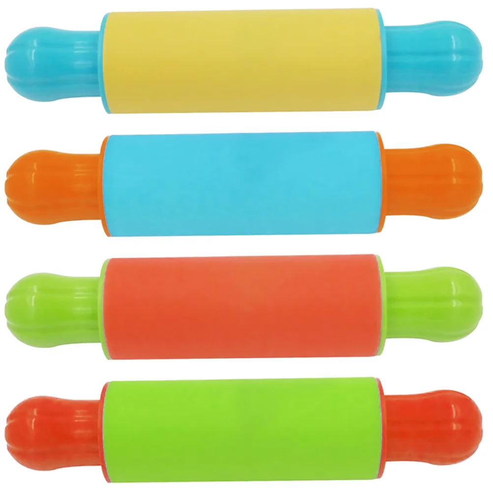 

4 Pcs Painted Clay Rolling Pin Playdough Supplies Tools Bulk Toys Kit Kids Roller Plasticine Modeling Rollers