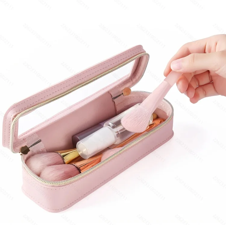 

Women PU Leather Makeup Cosmetic Bag Travel Large Capacity Case Transparent Cosmetic Toiletry Storage Bag Pouch Pouch Bags
