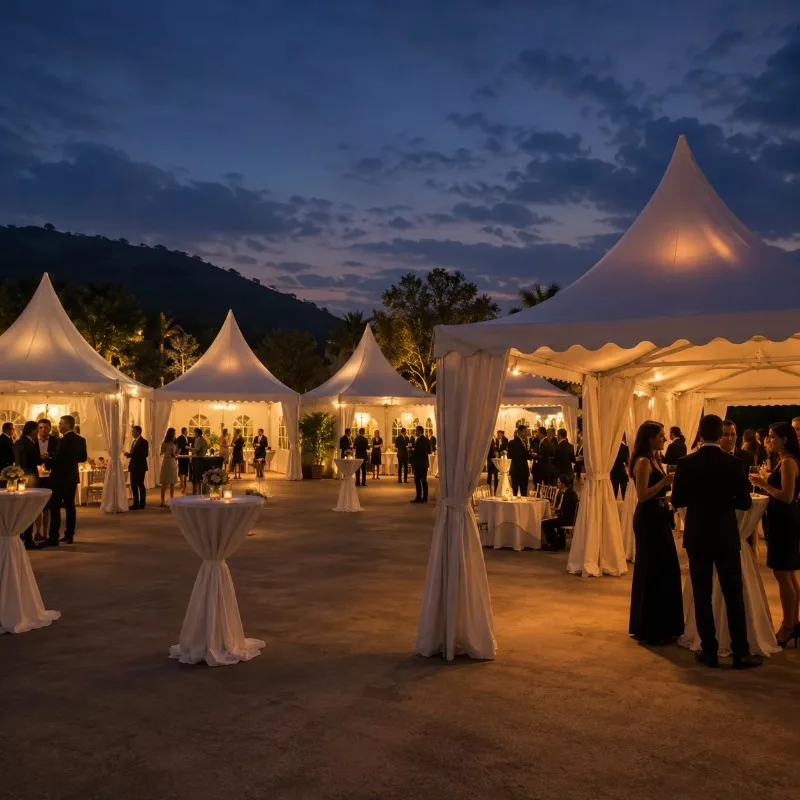 Customizable White Pagoda Tent Peak Top Roof Aluminum Four Leg Frame Outdoor Canopy Shelter For Wedding Trade Exhibition Events
