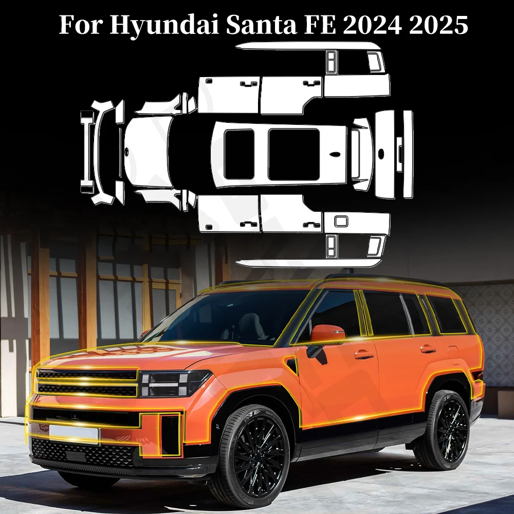 

For Hyundai Santa FE 2024 2025 Anti-Scratch Paint Protection Film Car Body Pre-cut PPF Clear Bra Resistant Invisible Repairable