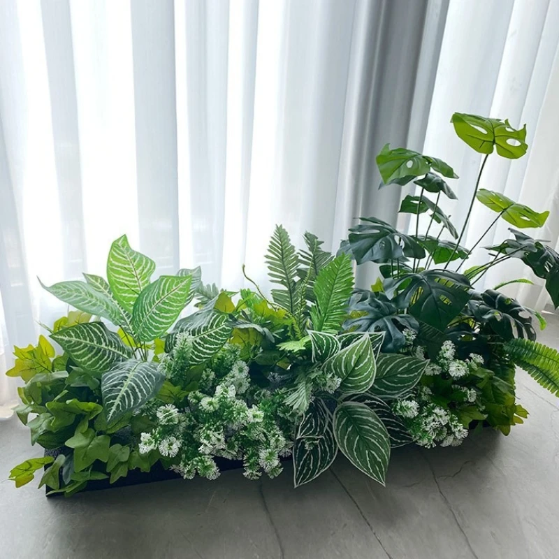 Simulation flower decoration plant partition tropical false green plant flower groove landscape flower box combination bionic