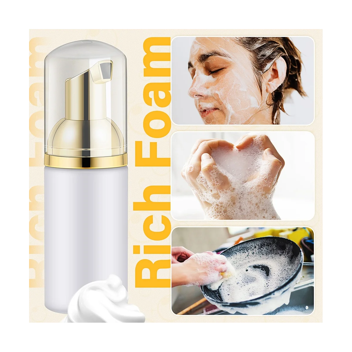 20PCS 30ML Plastic Foaming Bottle Soap Mousses Liquid Dispenser,Froth Shampoo Lotion Bottling Foam Bottles-ABPX