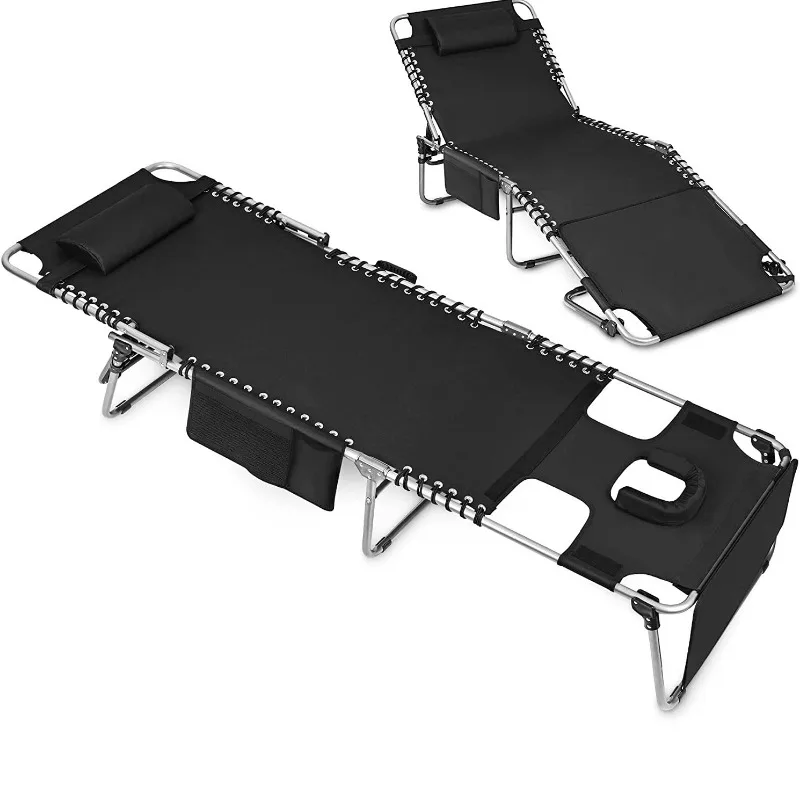 

Adjustable 5-gear folding lounge chair outdoor portable oversized swimming pool beach bed