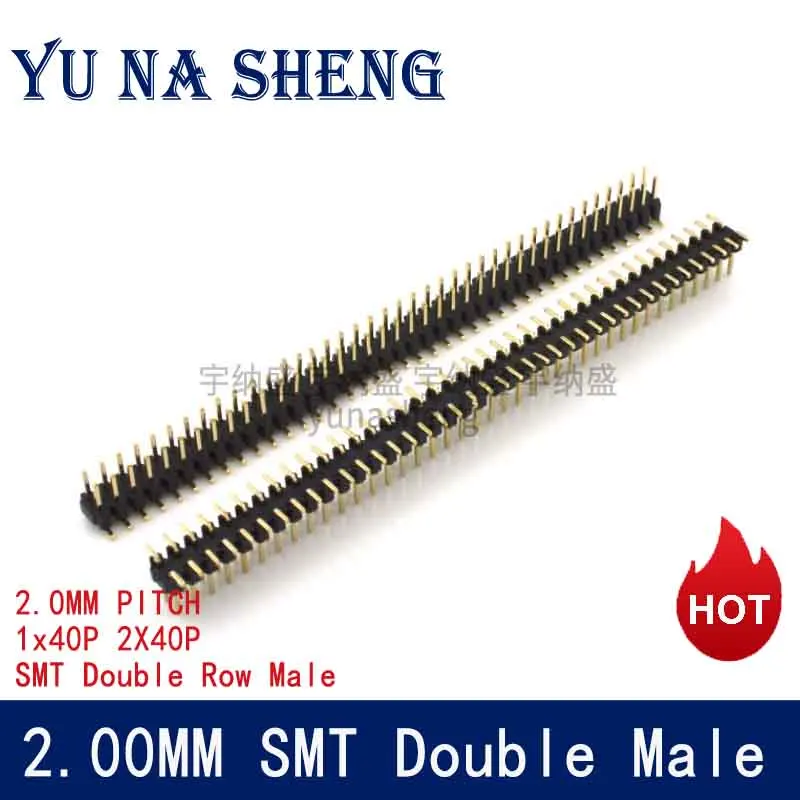 10pcs 2.0mm Pitch 2X40P SMD Double Row 1X40P Single Row Gold-plated Cuttable Breakable Pcb Male Pin Header Connector