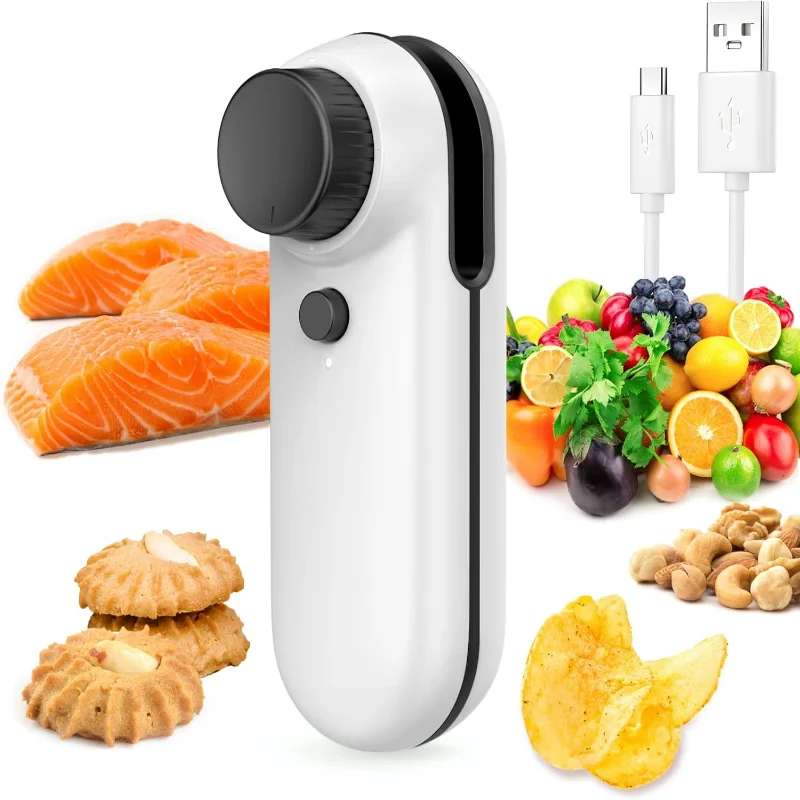 Mini Bag ,  Heat , Upgraded 2 IN 1 Heat  &  USB Rechargeable, Portable Resealer Machine Kitchen Gadget for Plastic Bag Chip Bag