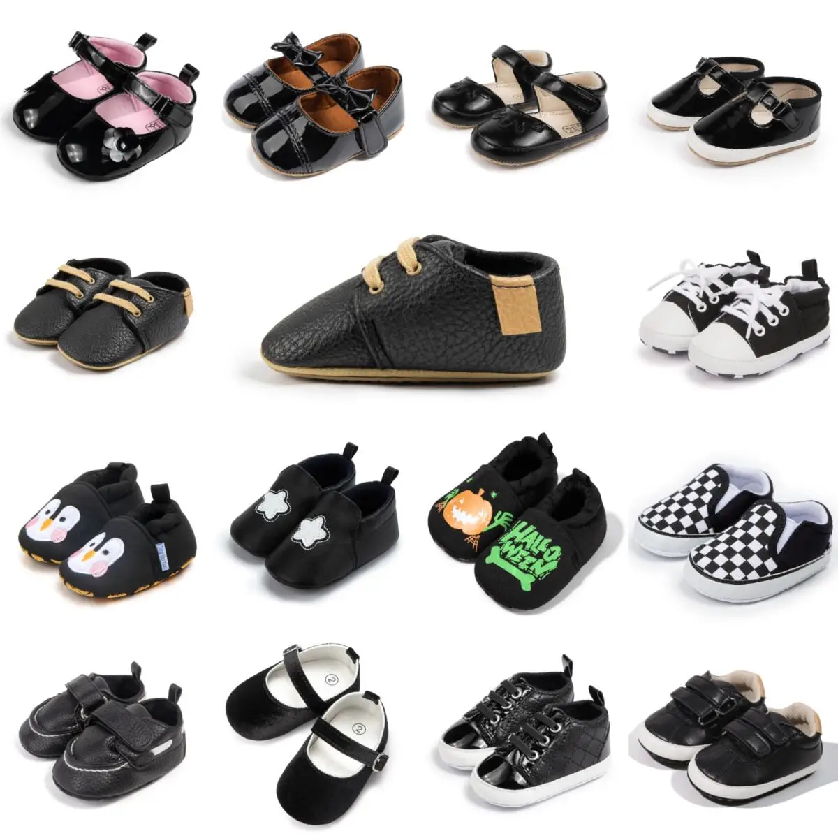 الربيع والخريف الوليد الطفل الأسود حذاء كاجوال بولي Leather الجلود Bowknot T-حزام الحد الأدنى الأولى مشوا لينة القطن المضادة للانزلاق وحيد