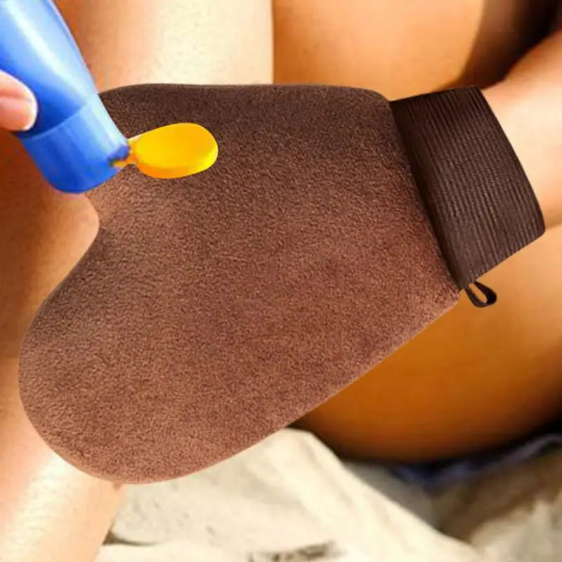 Tanning Applicatie Handschoen Zelfbruinende Handschoen Herbruikbaar Lichaam Gezicht Bad Rug Tan Exfoliërende Verwijdering Mitts