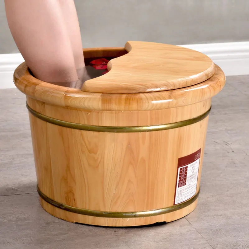 Cedar wood solid wood foot bucket household foot basin thickened wooden bucket thermal insulation wooden foot bucket