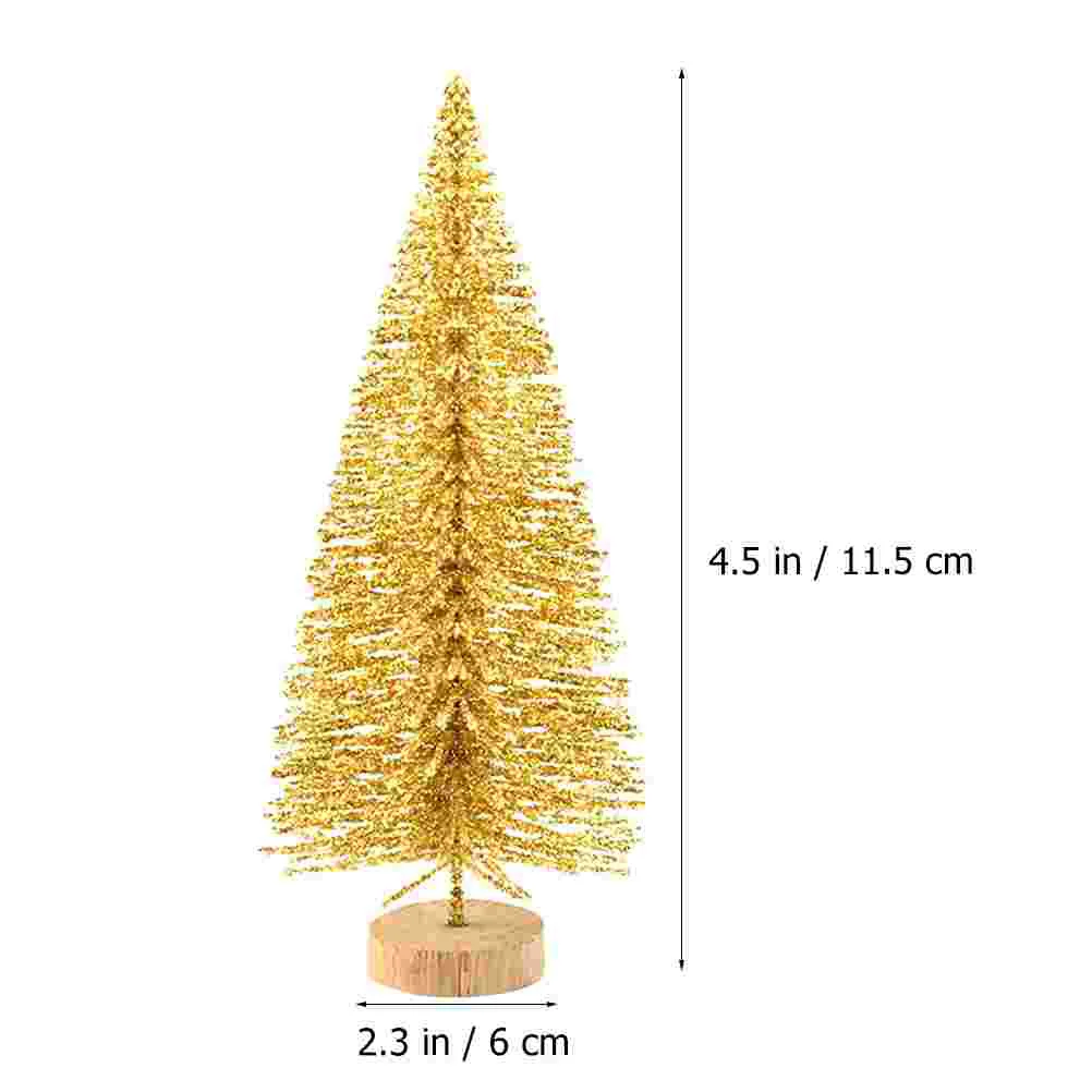 48 Pcs Christmas Tree Ornaments Plant Decor Dining Table Creative Decoration Wood Little Trees