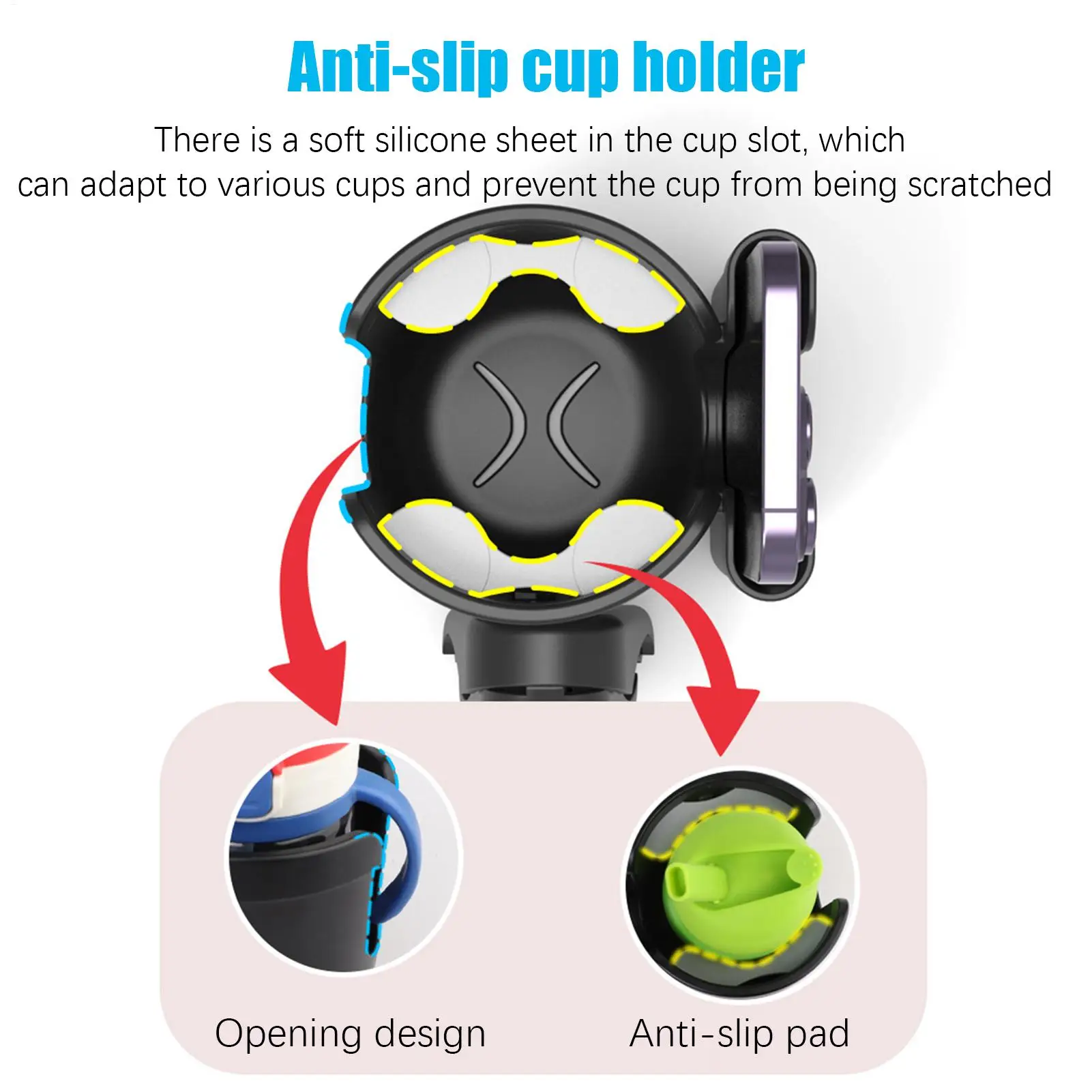 Stroller Cup Holder Pushchair Baby Bottle Rack Non-Slip Wheelchair Phone Mount for Parents School Field Trips Beach Gym