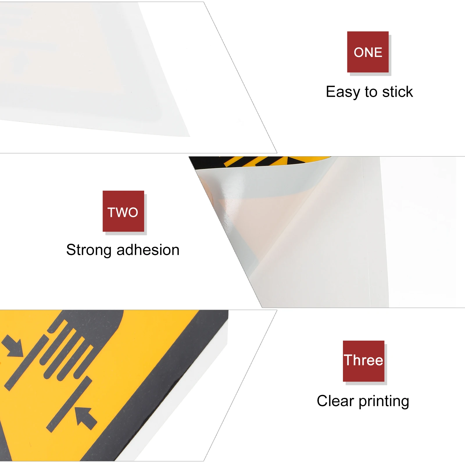 

Safety Sign Stickers Hand Crushing Label Decal Pp Synthetic Paper Warning Machinery Traffic Signs Practical Easy Use