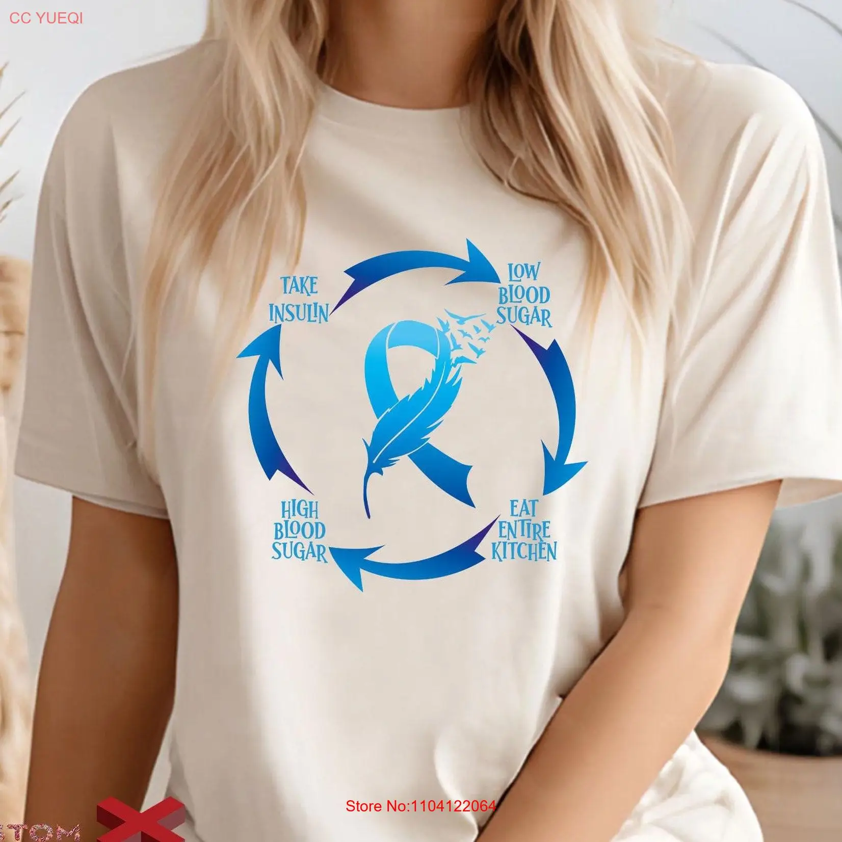 Funny Diabetes T Shirt Fighter Diabetic Cycle Insulin Awareness long or short sleeves