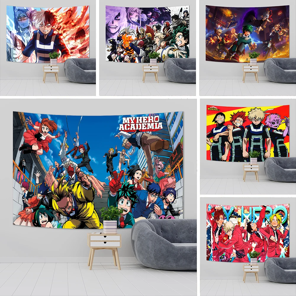 My Heros Academia Wall Tapestry Kawaii Room Decor Cartoons Anime MHA Art Poster Wallpaper Mural Tapestry Teen Bedroom Decoration