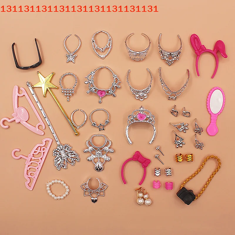 20PC Fashion Accessories Set for 1/6 Dolls; DIY Jewelry Decoration and Crown for Girls