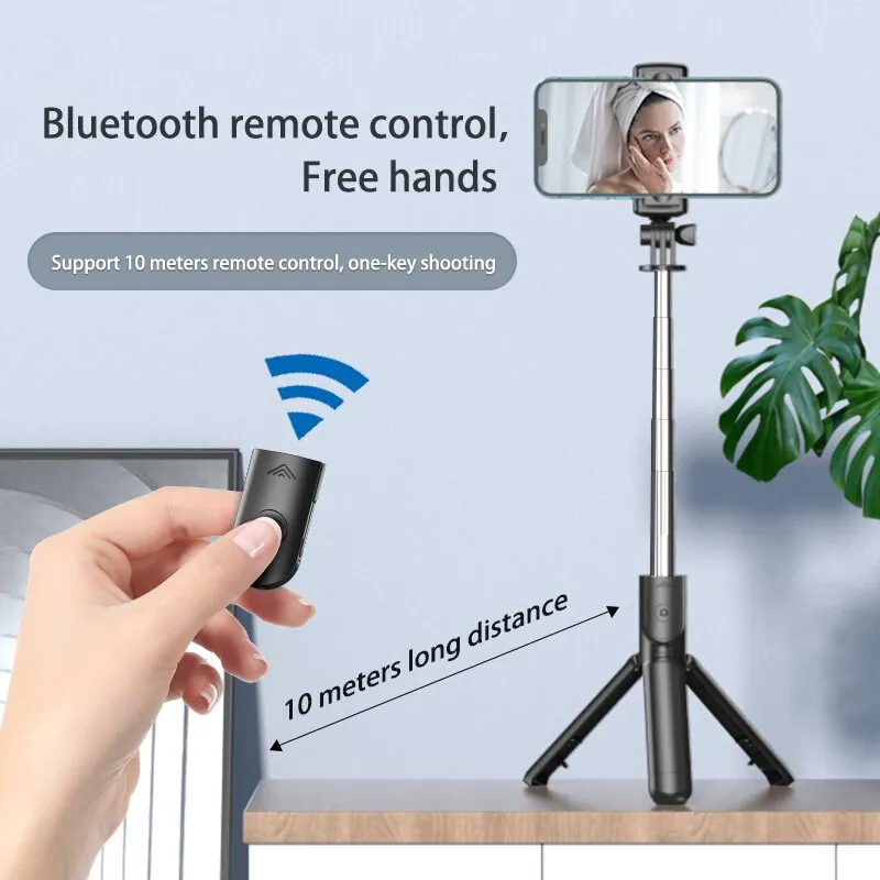 Bluetooth không dây Selfie Stick Mini Tripod nối dài Monopod màn trập từ xa cho Iphone Samsung Xiaomi người giữ điện thoại