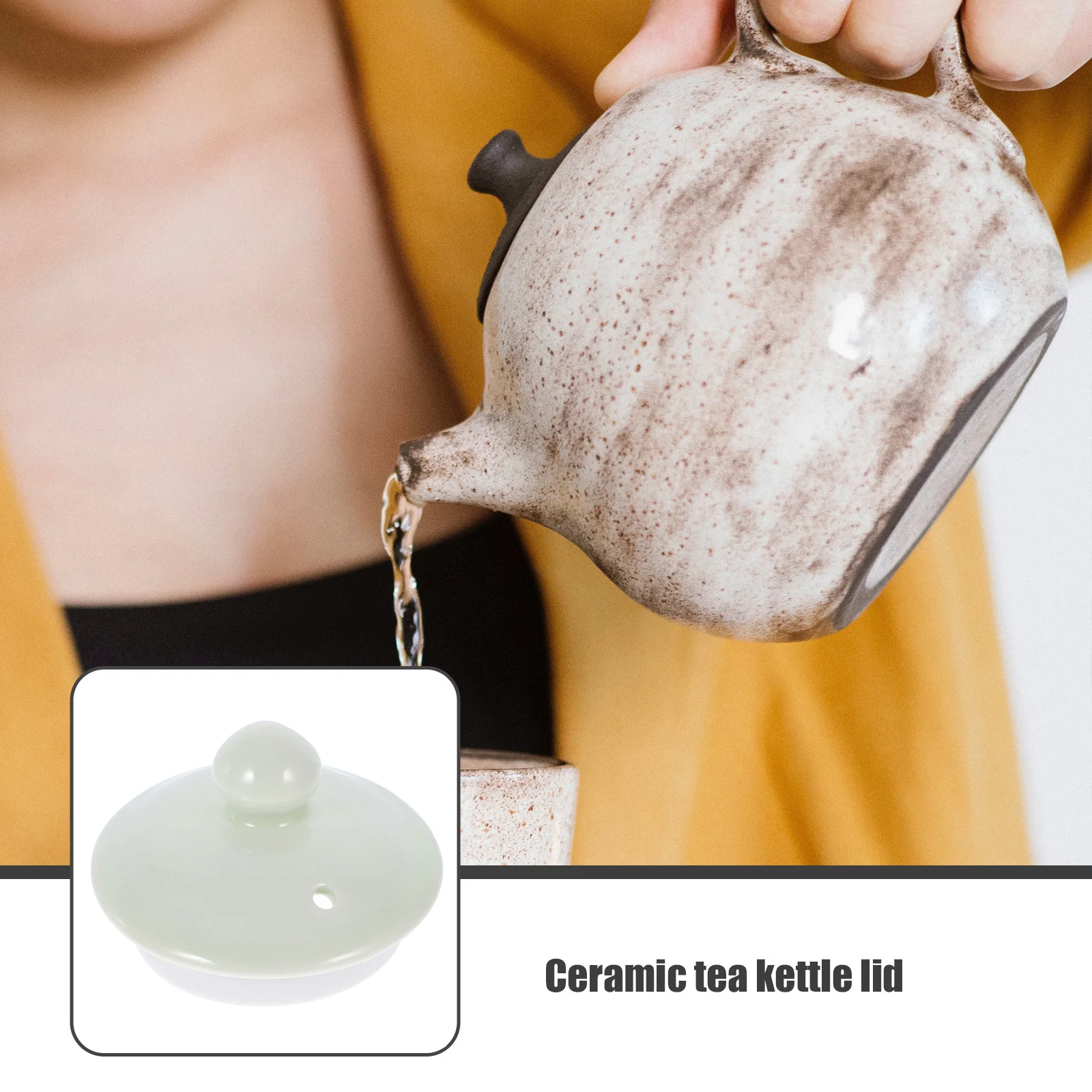 

Replacement Tea Kettle Lid Ceramic Fit Tight Prevent Overflow Easy Clean for Family Gift Teacup Supplies Part Tea Pot Lid