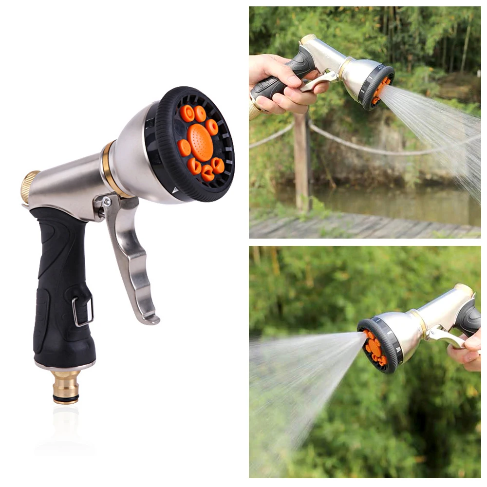 Metal High Pressure Water Gun Garden Cleaning Nozzle Adjustable Nozzle Water Gun Car Wash Water Gun Watering Gun