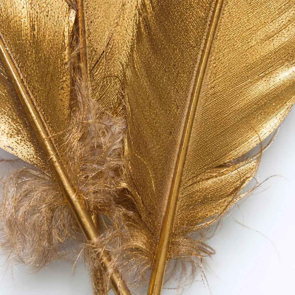 50 Pieces Natural Golden Goose Feathers Bulk 13-18cm, Soft Fluffy Plumes for Wedding Centerpiece Party Decor DIY Craft Supplies - view 3