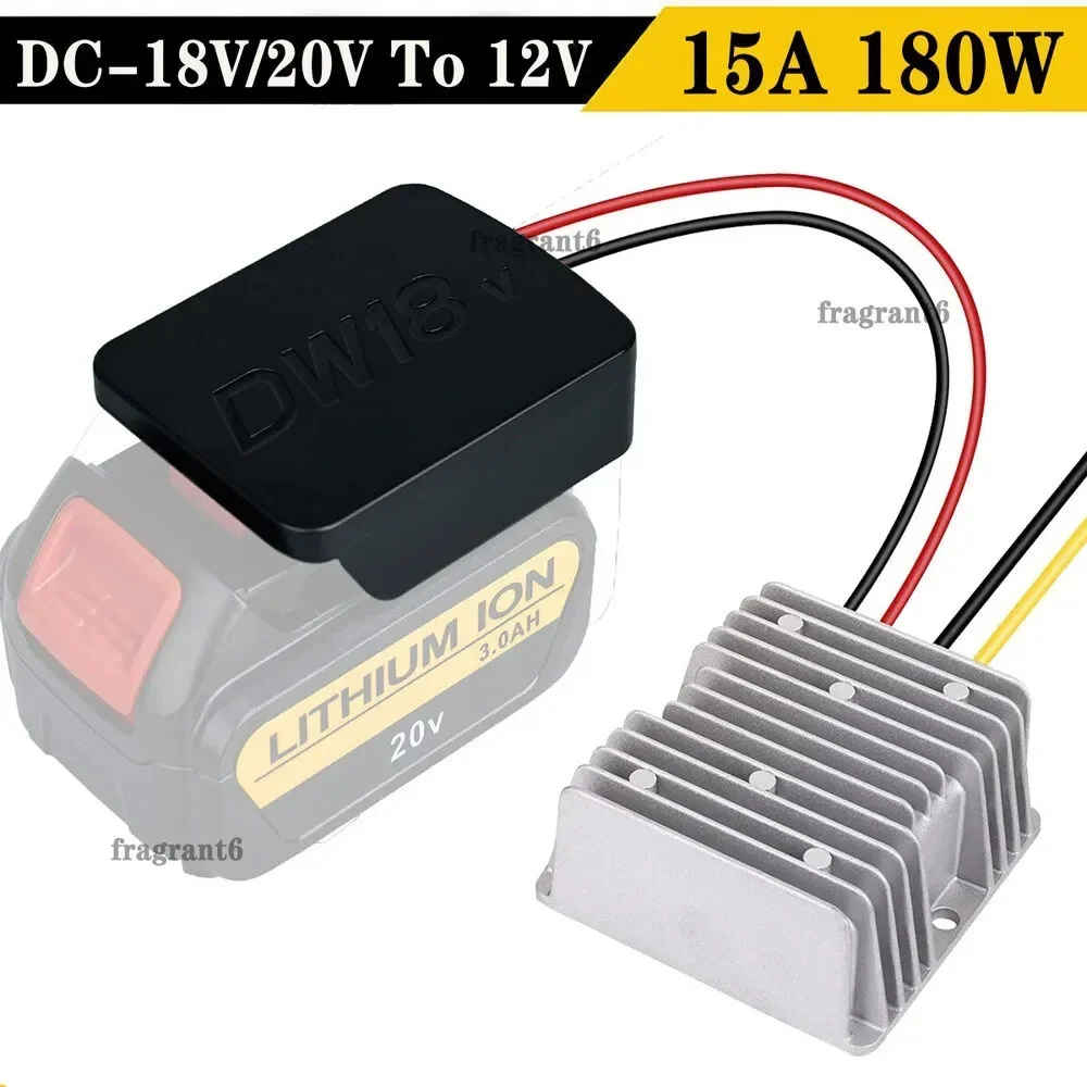 Converter For Dewalt 20V 18V to 12V Battery Dock 15A 180W Step Down DC Voltage Power DIY Adapter Automatic Buck Boost Converter