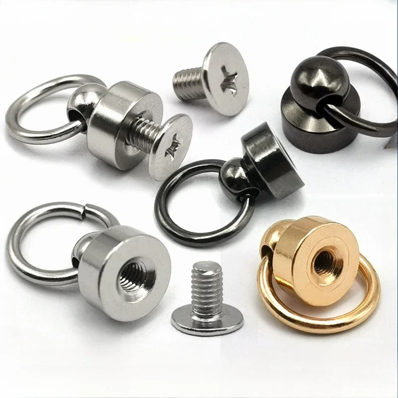 Lederhandwerk, Handyhülle, Dekoration, Zubehör, 10 Stück, Metall-Kugelpfosten mit O-Ring-Nieten, Nieten, Nagel, Schraubverschluss, runder Kopf, Spikes