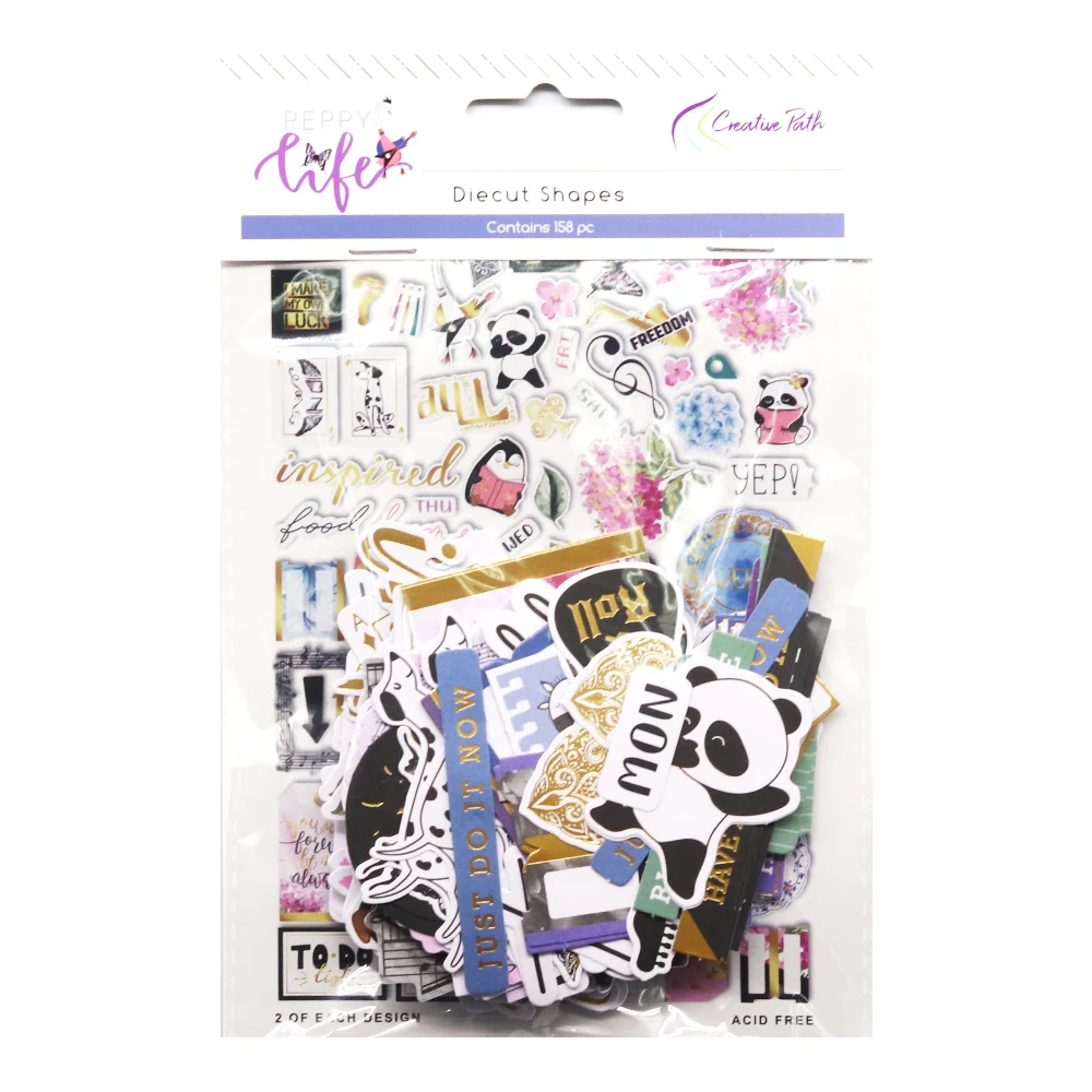 Creatief Pad 158pcs Peppy Life Diecuts Ephemera Scrapbooking Papier Diecuts Vormen Voor Kaarten Maken Planner Journaling Crafting