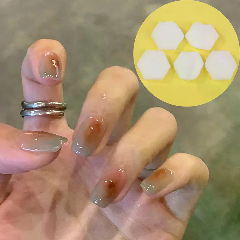 80 pçs pintura remoção esmalte hexágono esponjas de unhas buffer arquivos mudar cor arte do prego gel polonês manicure ferramentas