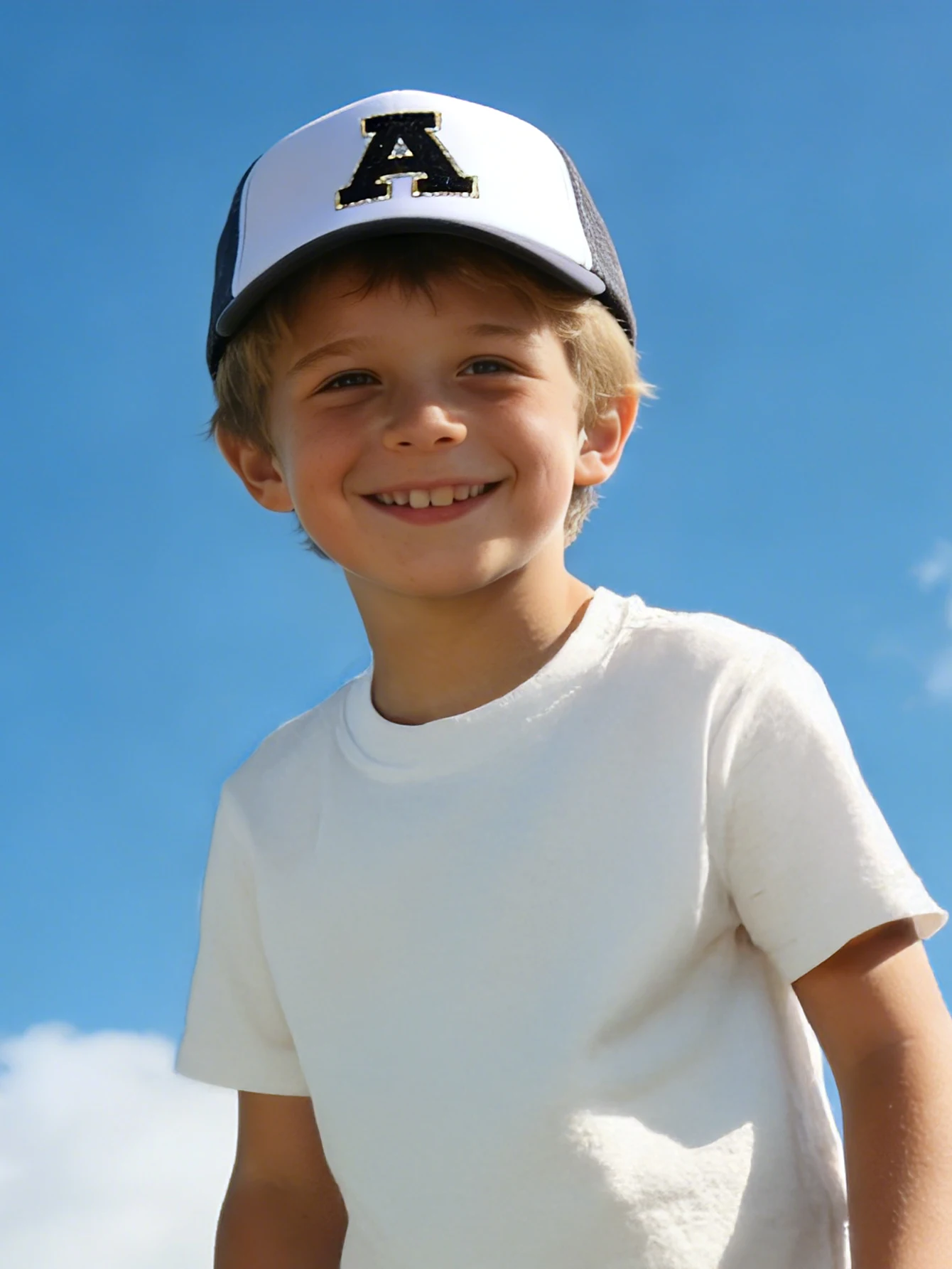 1pc Gray Hat With 26-Letter Pattern, Kids Cap For Boys And Girls, Baseball Cap, Sun Visor Hat, Suitable For Outdoor Activities A - view 4