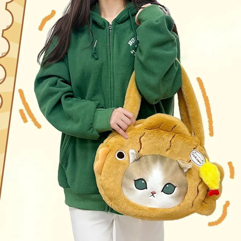 Shark Cat Plush Tote Bag MS JO Shoulder Bag Cute Doll Bag Large Capacity Tote Bag Women Bag Handbag Shoulder Bag Storage Bag New