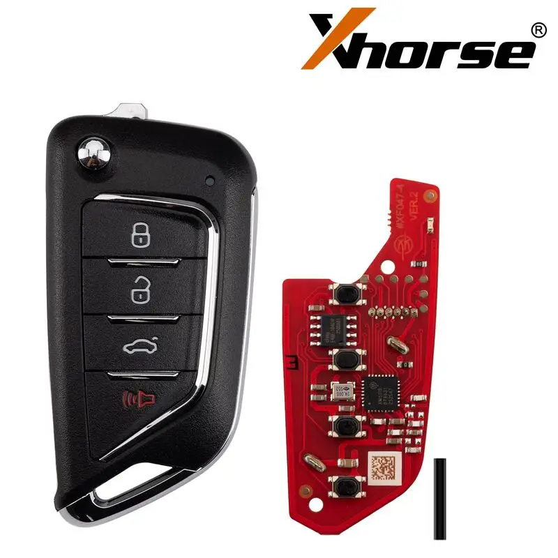Xhorse XKCD06EN VVDI Universal Remote Key 2nd Generation for Cadillac Style 4 Buttons Supports Wireless Programming Old XKCD02EN