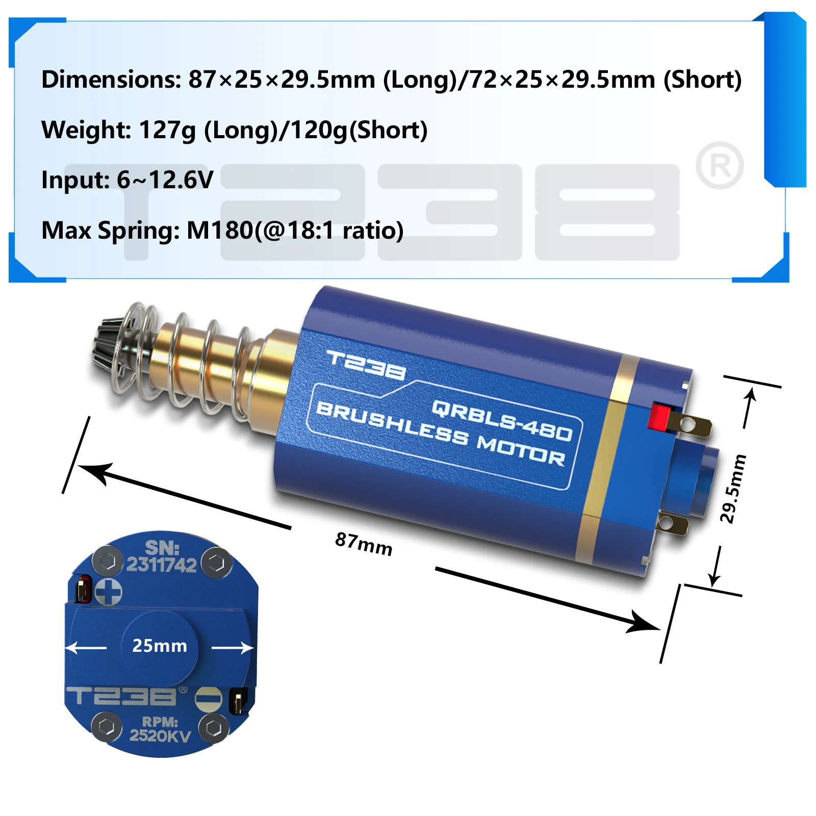 T238 QRBLS-480 Brushless Motor Basic Edition