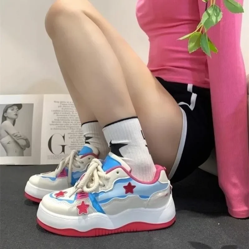 estrela-fundo-grosso-couro-vulcanizar-sapatos-femininos-2025-primavera-nova-plataforma-sapato-esportivo-tenis-casuais-calcados-femininos