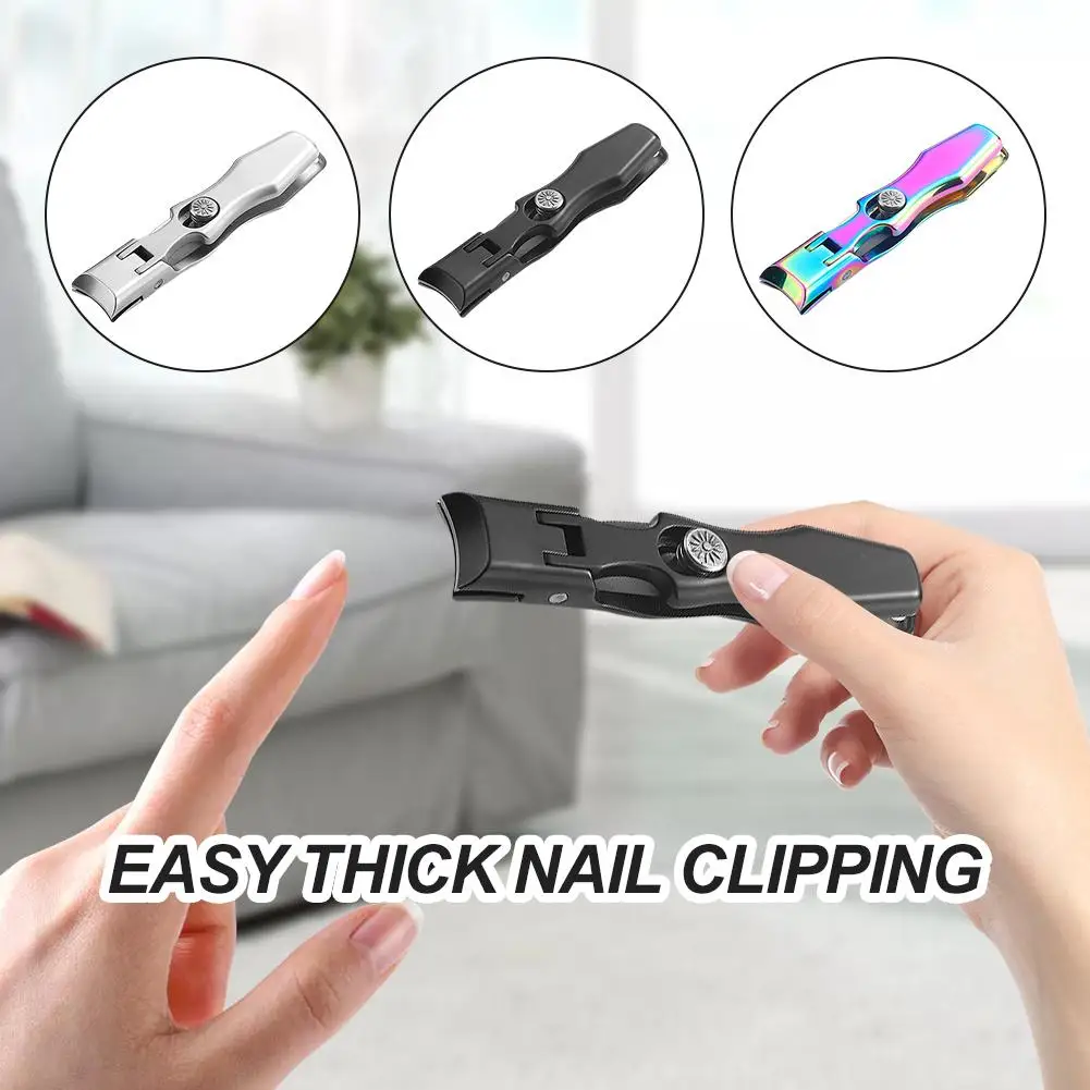 

Portable Nail Clippers Ultra Sharp Fingernail Clippers Scissors Anti Opening Splash Stainless Wide Jaw Toenail Steel D7C2