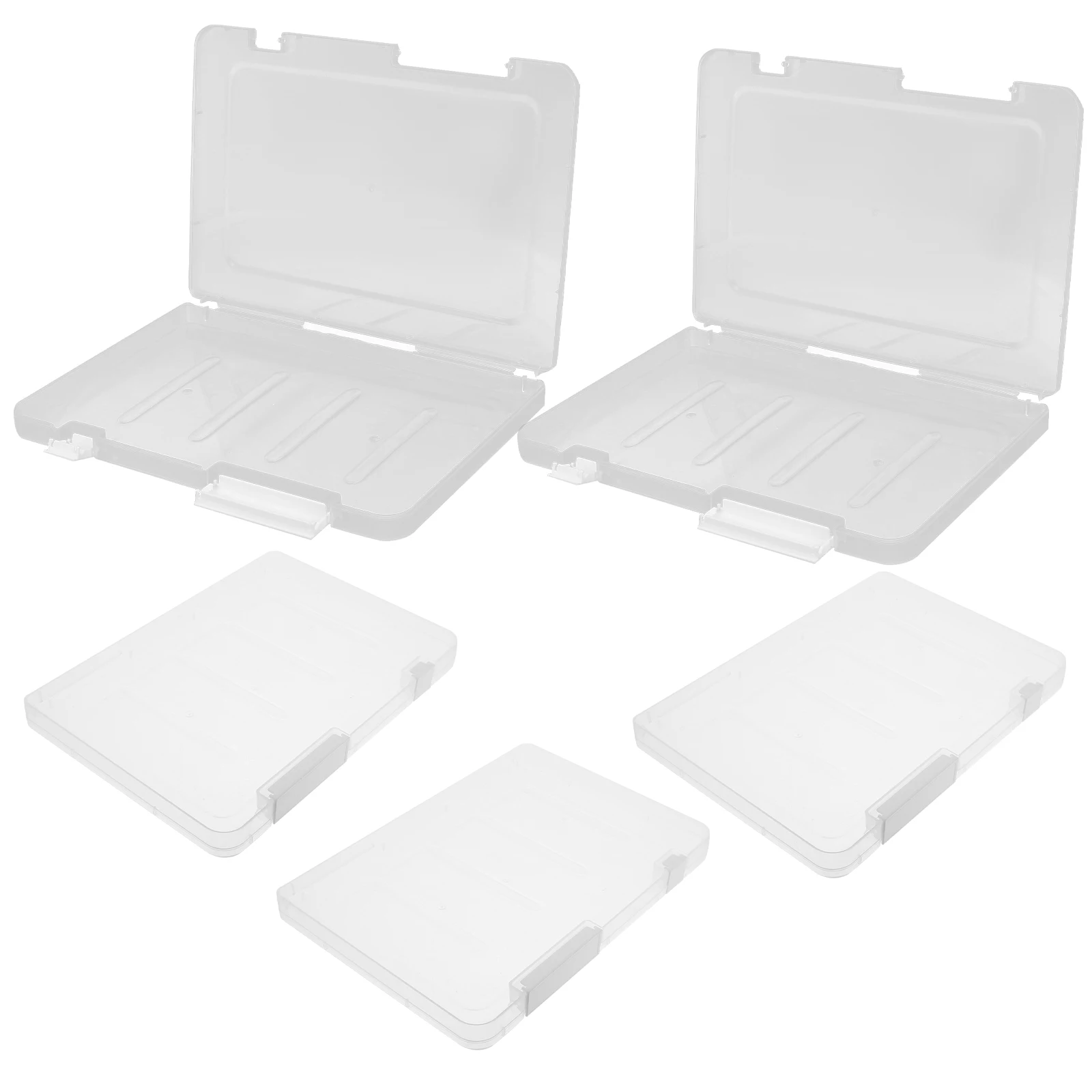 

5Pcs Plastic Document Organizer Box Storage Case Card Photo Holder Certificate File Organizer Portable Carry File Case