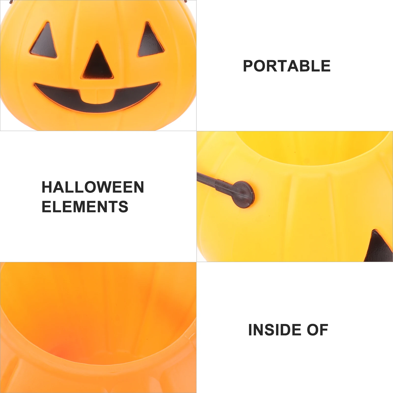 

2pcs Plastic Lantern Halloween Orange Bucket Light Props Small Led Decor Kitchen Bar Dessert Halloween Pumpkin Lantern Plate