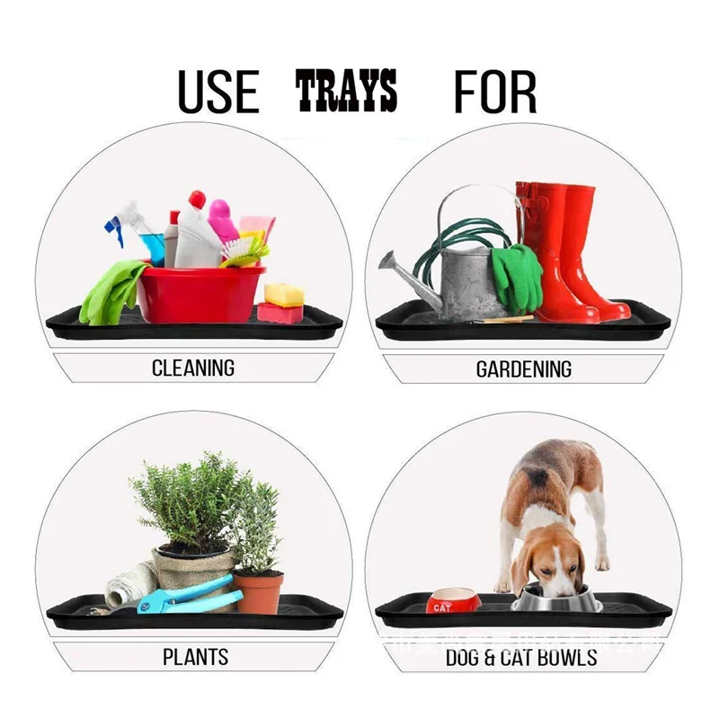ABZS 18PCS Boot Tray Heavy Duty Shoe Mat Trays,Storage Tray,Dog Bowl Or Cat Bowl Mats Trap Mud To Protect Floor 13.7X10.8Inch
