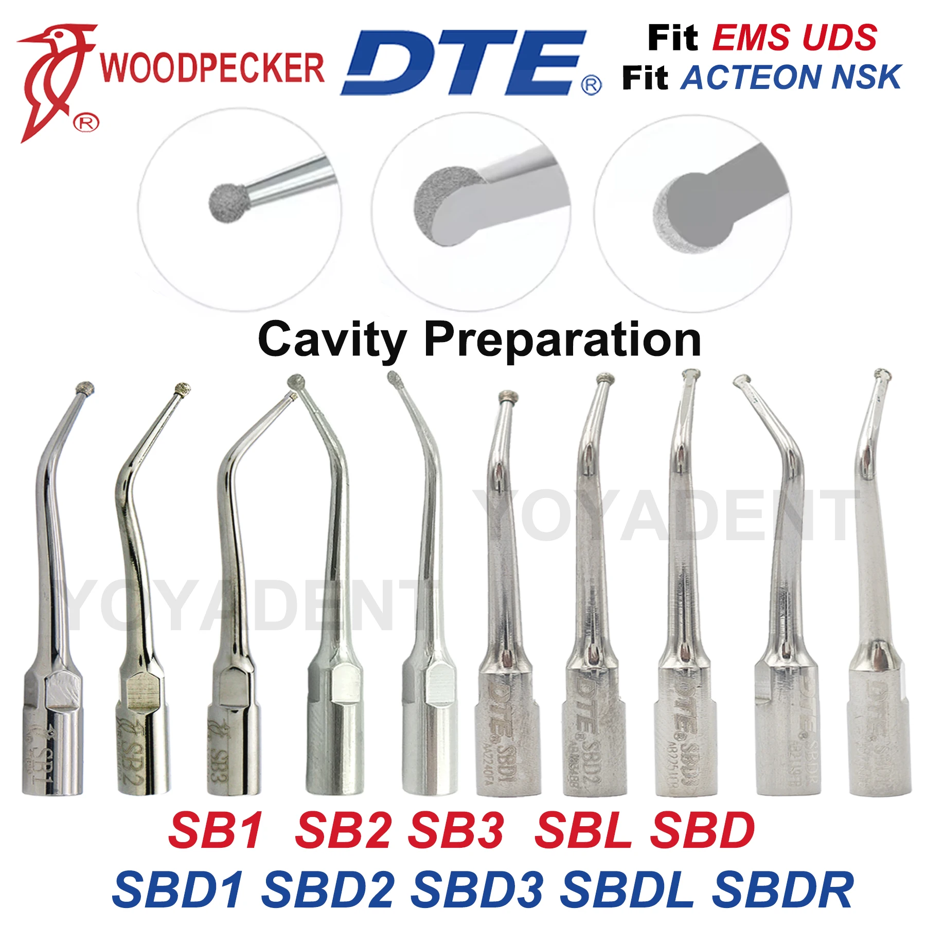 

Woodpecker DTE Dental Ultrasonic Scaler Tips For Dentist Cavity Preparation Fit EMS UDS NSK SATELEC ACTEON Handpiece
