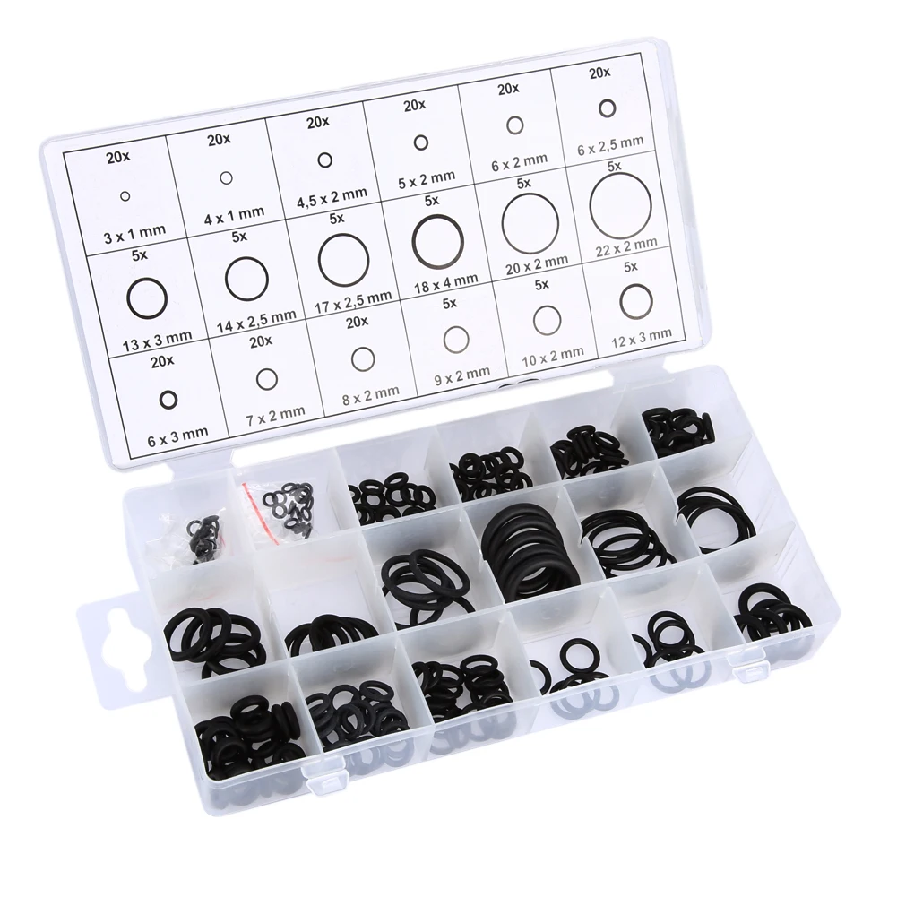 

225pcs Rubber Washers 18 Sizes O-Rings Gasket Seal Assortment Set Universal Professional for Car Auto Vehicle Repair
