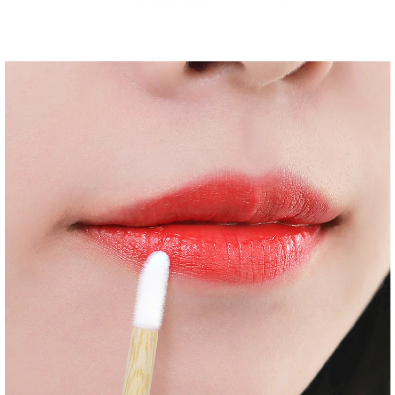 100 stücke Einweg-Make-up Lippen bürsten fussel freie Applikator Lip gloss Zauberstab mit Bambus griff für Wimpern verlängerung Make-up-Tools