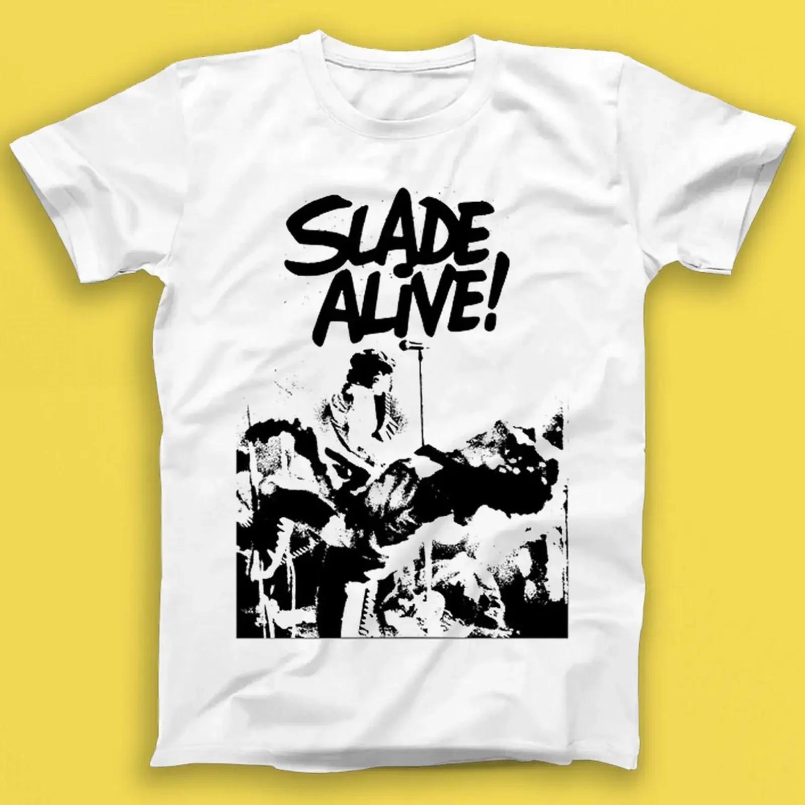 T-shirt de concert Slade Alive Band, vintage, délavé, extensible, légèrement confortable, vêtements de créateur, streetwear, graphique