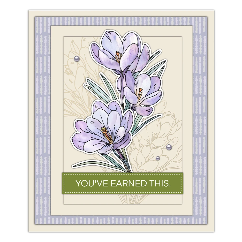 Mangocraft Zephyranthes Candida Cutting Dies Clear Stamp DIY Scrapbooking Metal Dies Silicone Stamp For Cards Albums Crafts