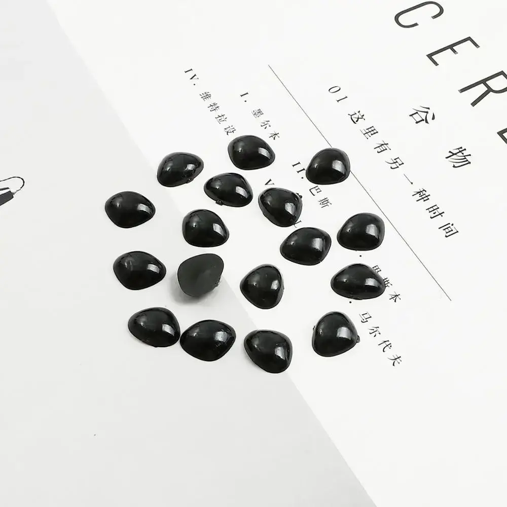 20-500pcs Black DIY Animal Eyeball/Nose Panda Bear Capybara Dog Plush Doll Eye/Nose Round/Oval Multiple sizes