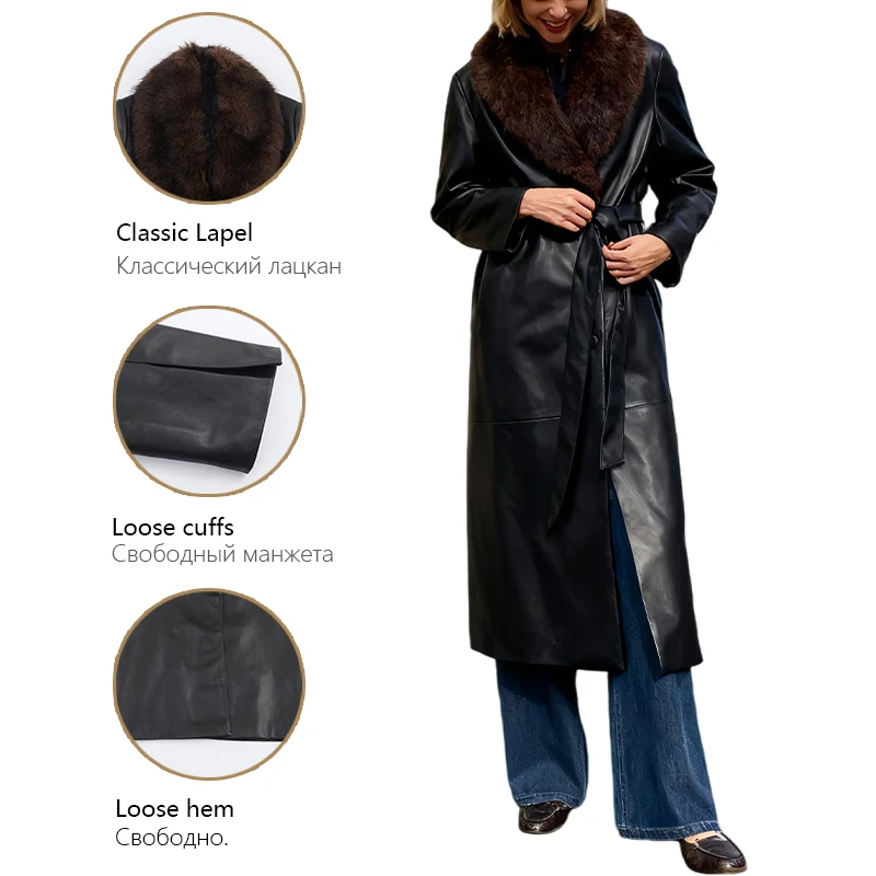 2025 Winter New Women's Clothing, simple and fashionable, with a detachable collar, faux fur effect coat.