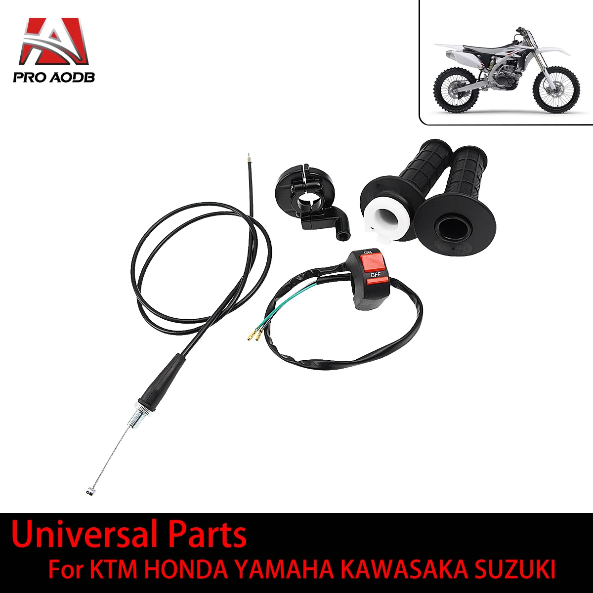 

Motocross Professional For ATV Off-road Dirt Bike Motorcycle Throttle Accelerator Handle Grips Cable Set For 50cc 150cc 250cc