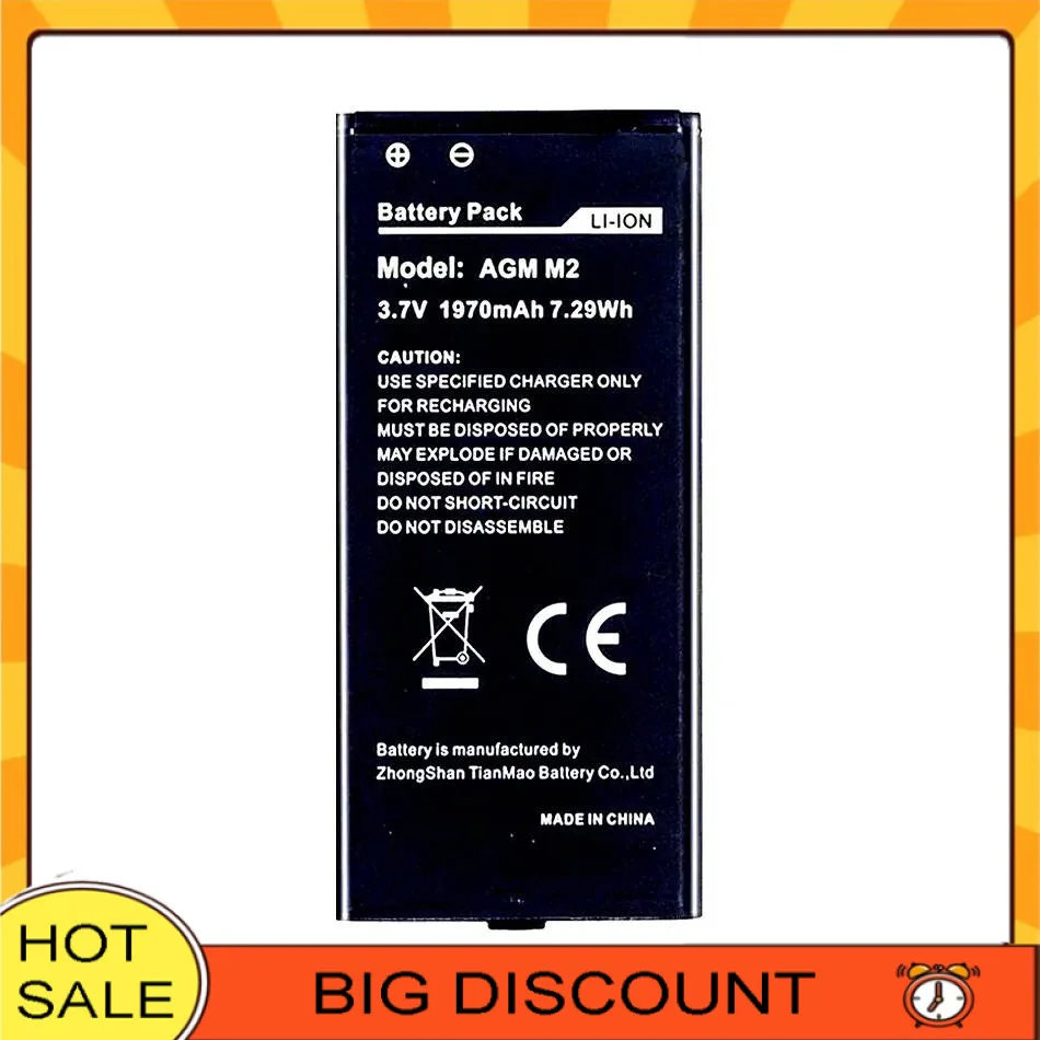 

For Agm M2 Mobile Phone Good Low-Temperature Performance Battery High Compatibility 1970Mah